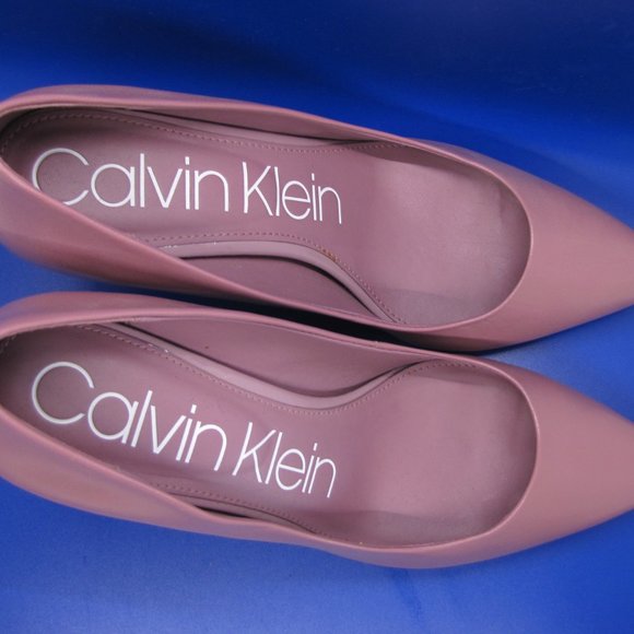 Calvin Klein Gayle Purple Leather 3.5" Heels 9.5M NWOB - Picture 11 of 16